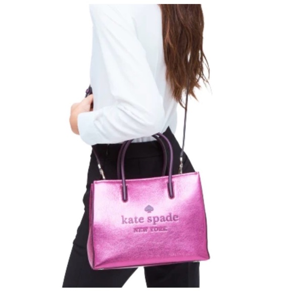 Kate Spade New York Pink Trista Crinkle Patent Shopper. New without tags. - Picture 4 of 11